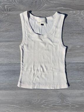 Universal Thread Cream Ribbed Scoop Neck Tank Top